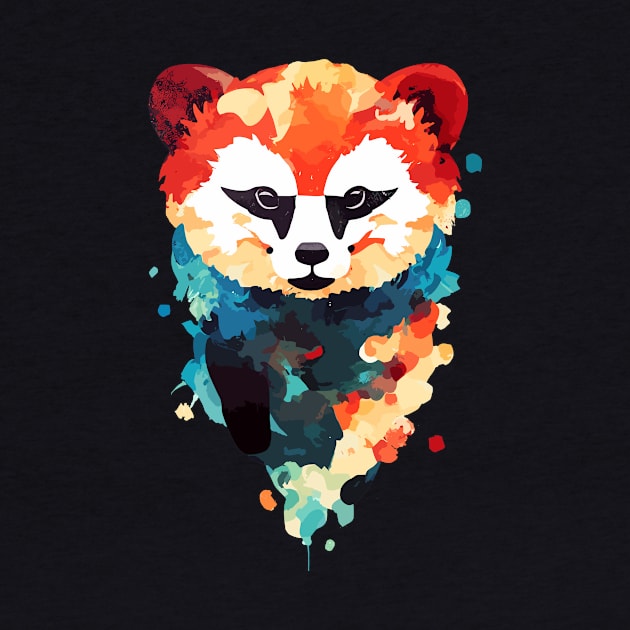 Red Panda Wild Nature Animal Colors Art by Cubebox